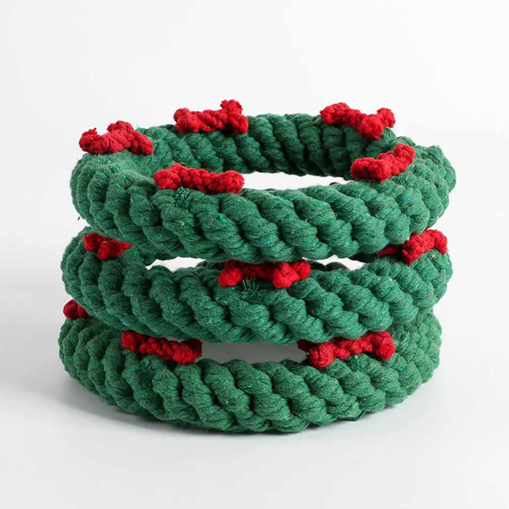 Donuts Pet Chew Bite Cotton Rope Woven Playing Companion for Dogs Cats Training Cleaner Home Destructive Behavior