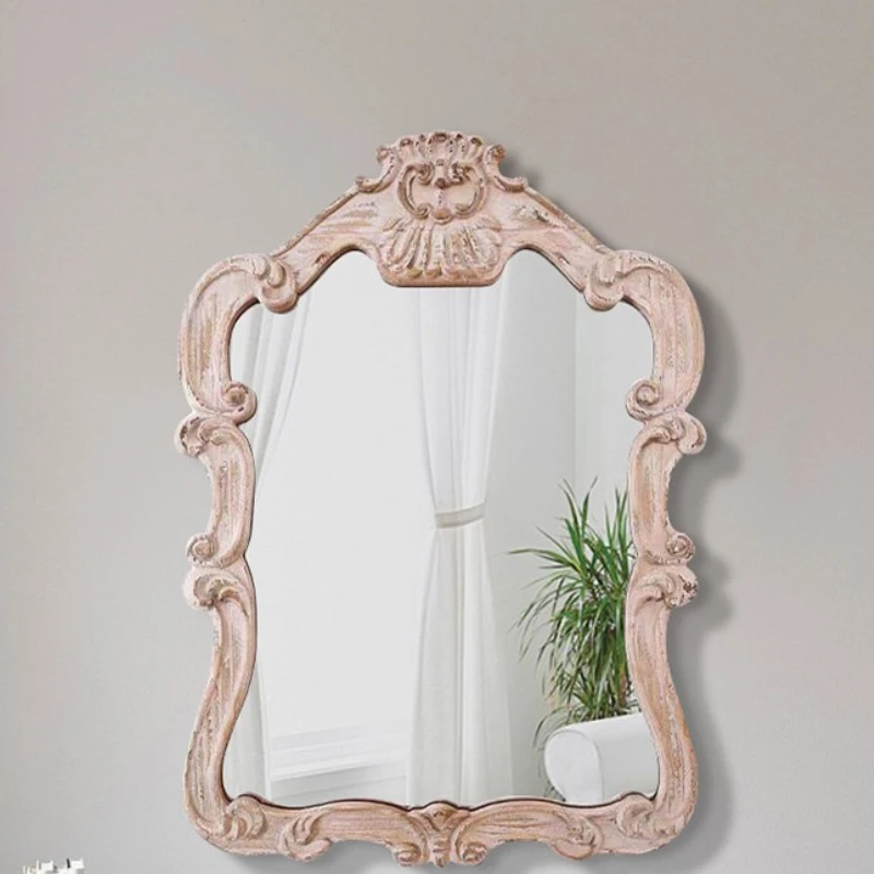 

Medieval style bathroom mirror wall-mounted washstand vanity mirror fireplace porch old decorative mirror