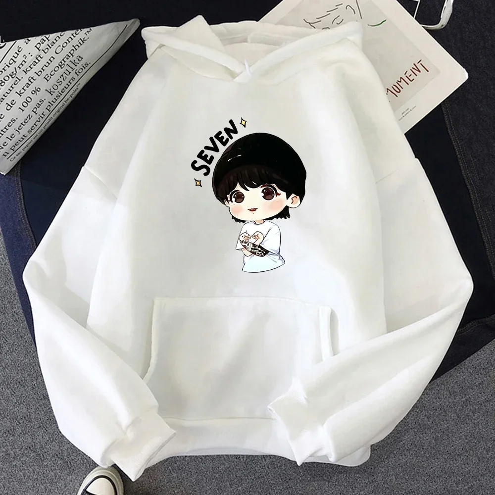 Kawaii JungKook Seven Hoodie Women Harajuku Aesthetic Funny Hoodies Unisex Autumn Winter Casual Pullover Sweatshirts Tops