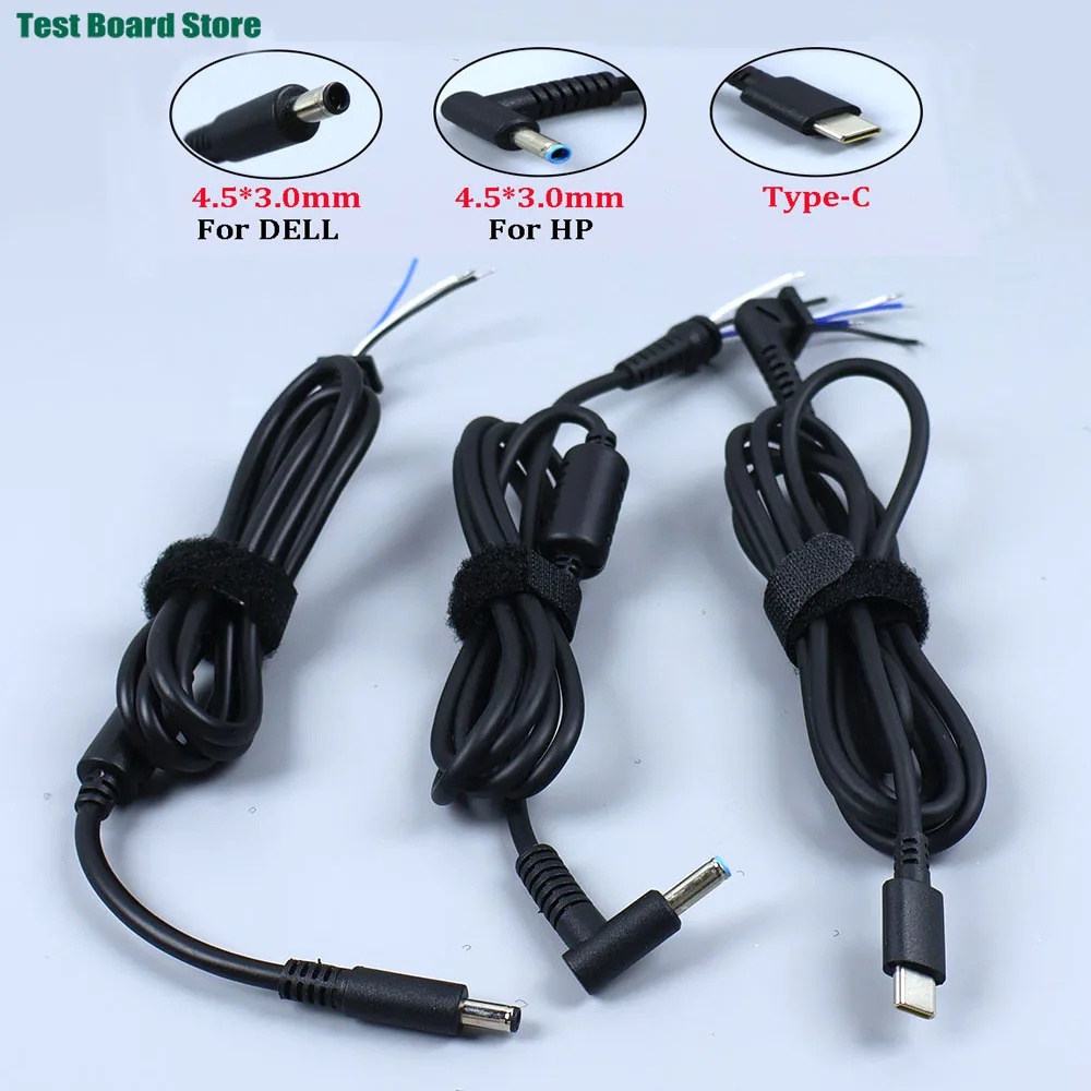 Laptop Power Charger Repair Welding Cable DC Power Supply Plug 4.5*3.0mm Full Copper Strip Magnetic Ring for HP Dell