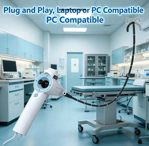 Veterinary Device USB Flexible Animal Gastroscope 5.8mm OD 360 Degree Steering Veterinary Diagnostic Tool