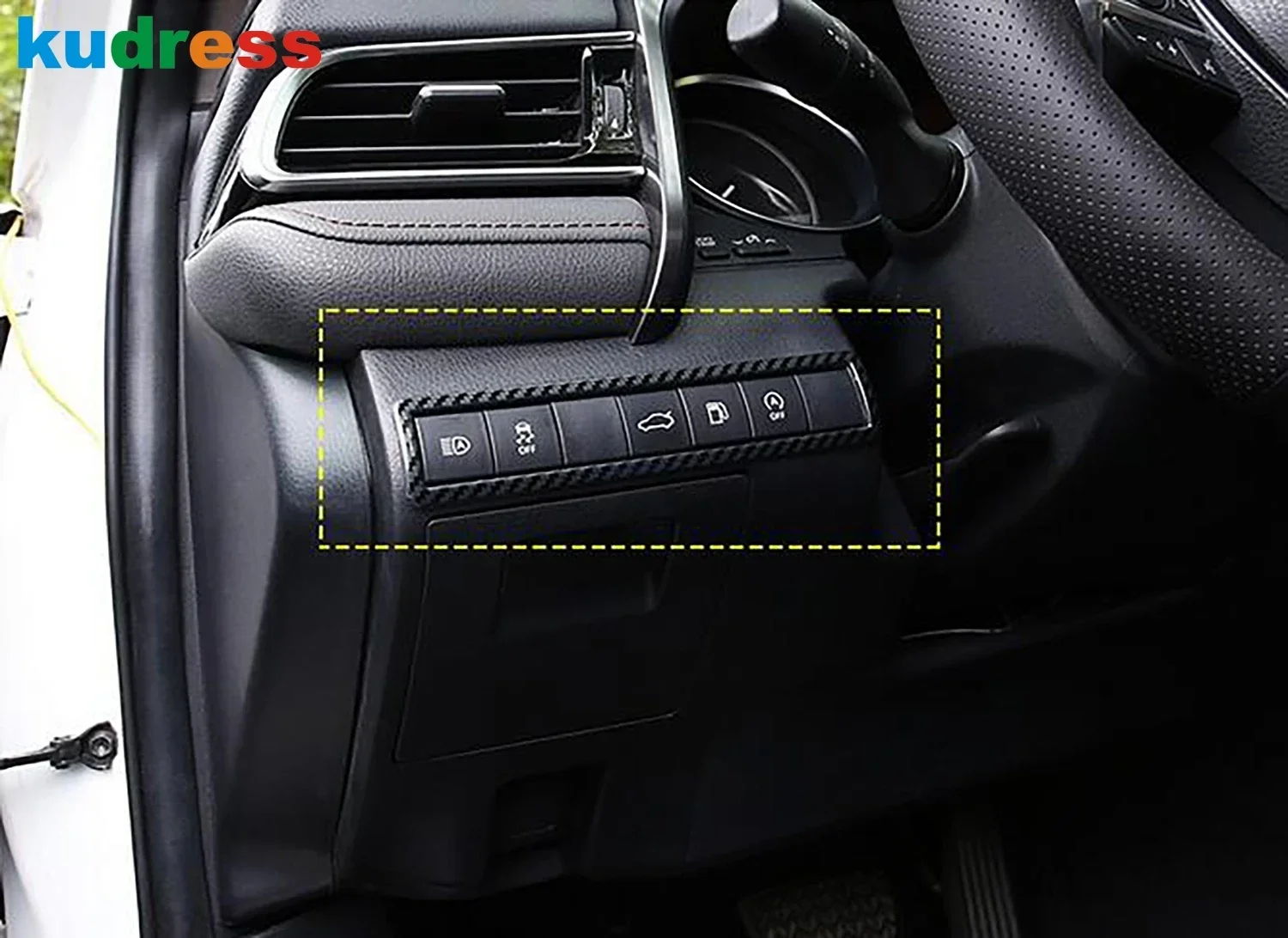 لتويوتا كامري 70 2018 2019 2020 2021 2022 2023 الكربون سيارة رئيس ضوء مفتاح لمبة غطاء لوحة أزرار الكسوة الداخلية اكسسوارات #2