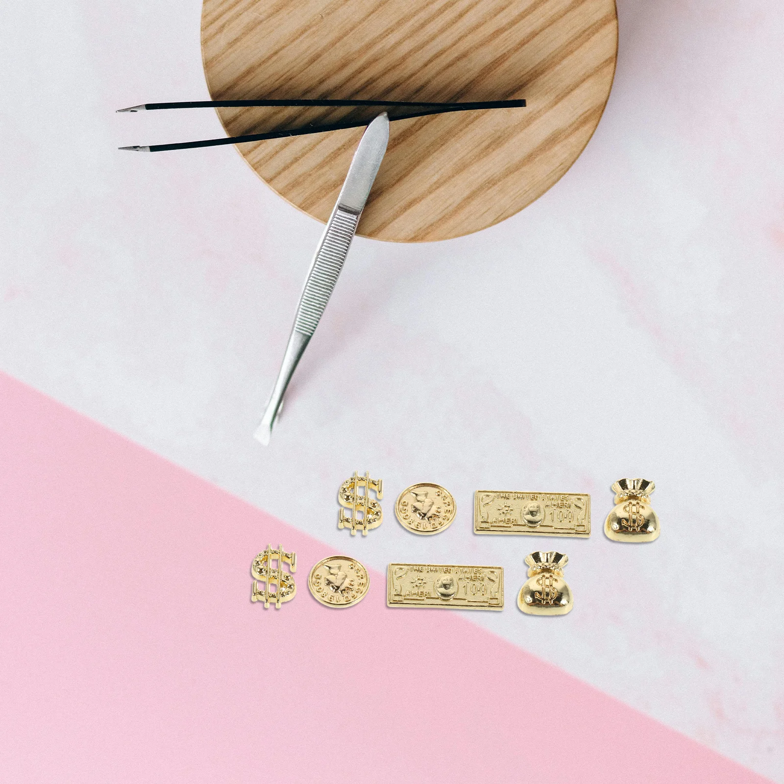 200 pçs jóias de unhas mix dinheiro decoração para unhas liga encantos strass gemas e encantos para salão manicure design