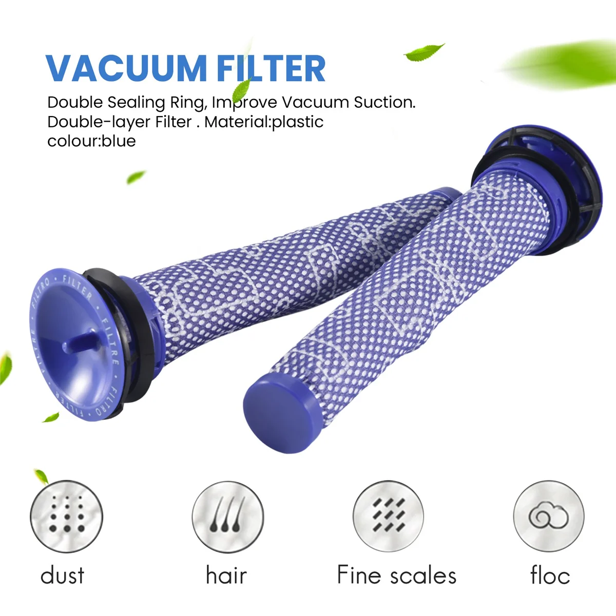 2 Pack Vervangende Voorfilters Voor Dyson Vacuümfilter Voor Dyson V6 V7 V8 Dc59 Dc58 Vervangt Deel 965661 01