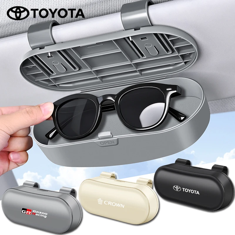 

Car Sunglasses Box Sun Visor Glasses Clip Card Ticket Holder For Toyota Camry Corolla Crown CHR Prado Highlander Cruiser Alphard