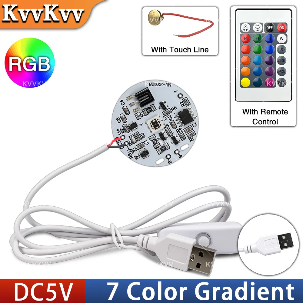 1M Cable Length 3W RGB DC5V Colorful Gradient DIY LED Table Book Lamp With Push Switch Dimmable Bedroom Reading USB Night Light