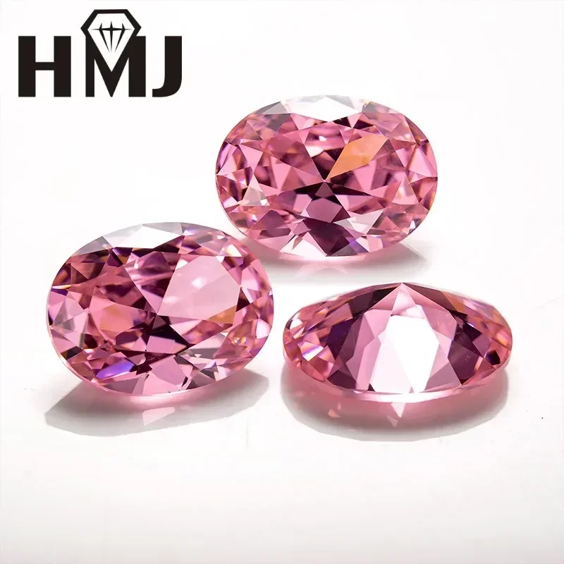 

HMJ Pink Cubic Zirconia Oval Gemstone 7 Colors 5A Loose CZ Stones for Earring Bracelet Pendants Jewelry DIY Craft Making