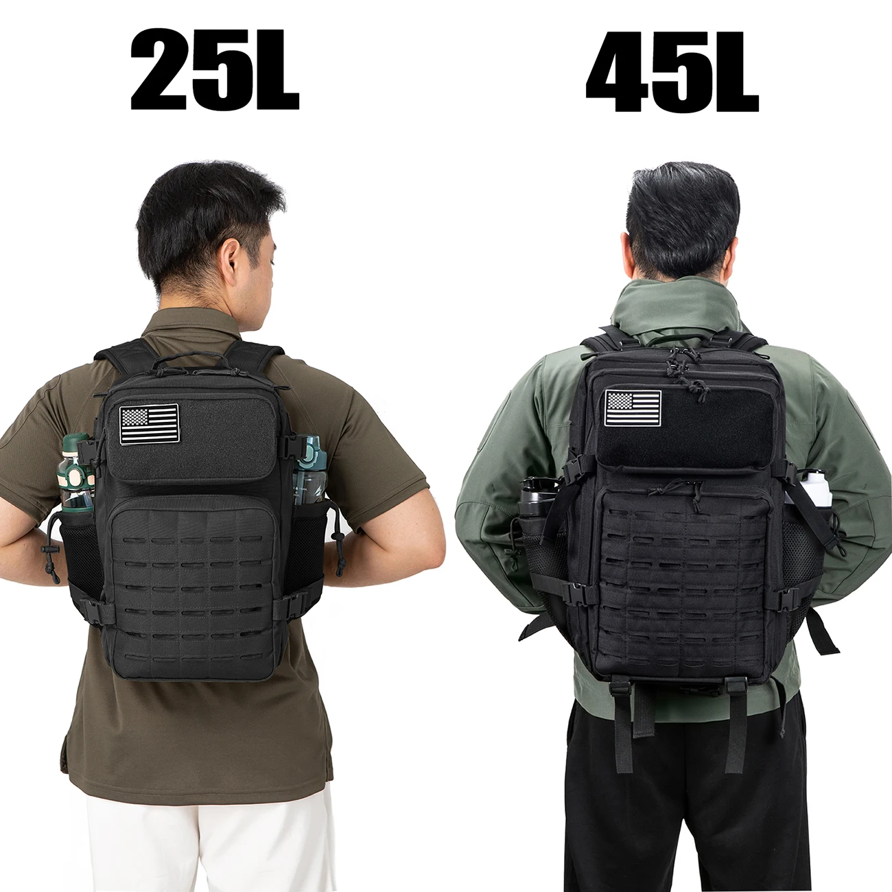 حقيبة ظهر للرحلات سعة 25 لترًا/45 لترًا، مناسبة للسفر والرياضة والاستخدام اليومي. ينطبق على التخييم والرياضات الخارجية والأنشطة اليومية