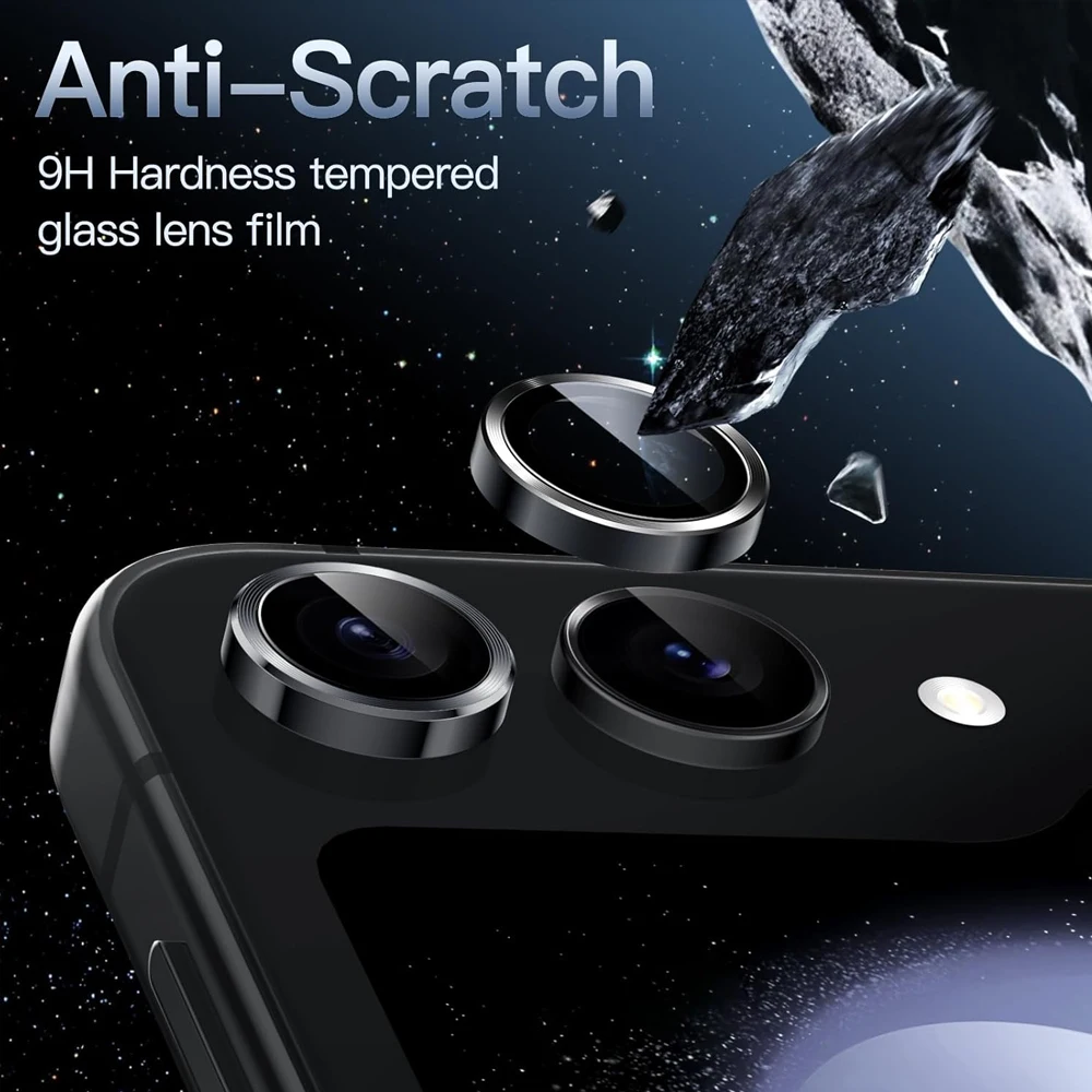 Z Flip6 funda trasera de Metal para cámara, Protector de pantalla para Samsung Galaxy ZFlip6 ZFlip 6 Flip 6 5G, lente trasera, cubierta de anillo de vidrio templado