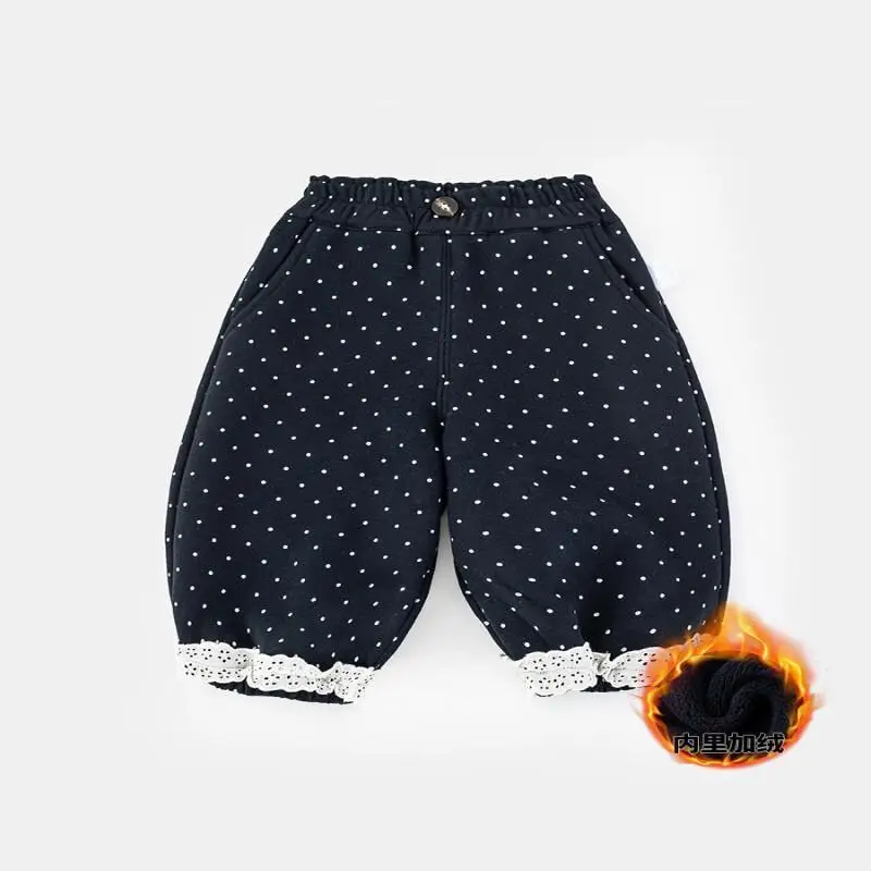 طفل الفتيات الجينز الدافئة الخريف الشتاء السراويل بلون بنطال ذو قصة أرجل واسعة ملابس الأطفال مريحة 1-3 سنة جديد عصري #4