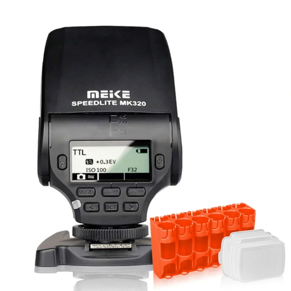 Flash TTL Mini MEKE MK-320 para Panasonic Lumix DMC GF7 GM5 GH4 GM1 GX7 G6 GF6 GH3 G5 GF5 GX1 GF3 G3