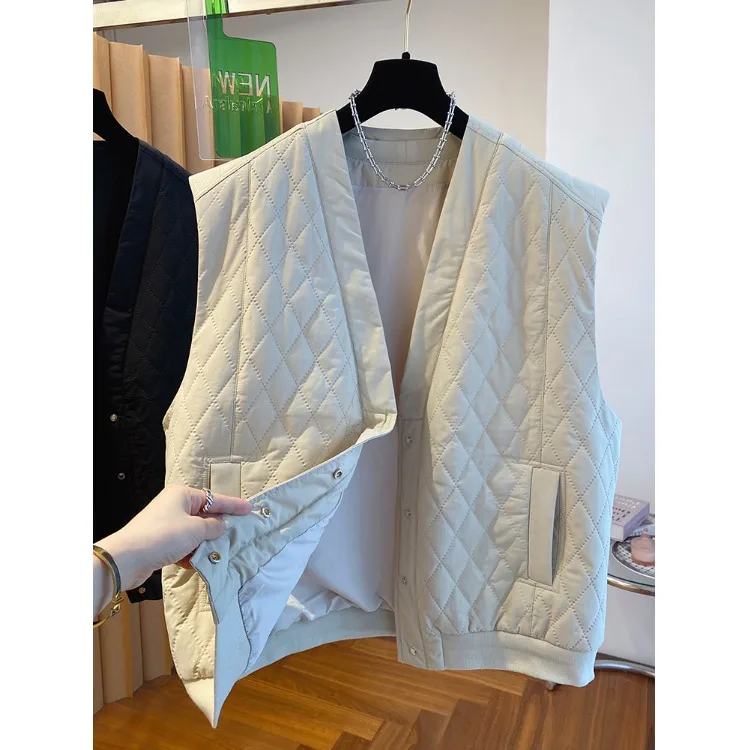 

Ele Lightweight Svel V-Ne женский жилет из хлопка для поездок на работу, осень-зима, универсальная модная верхняя одежда