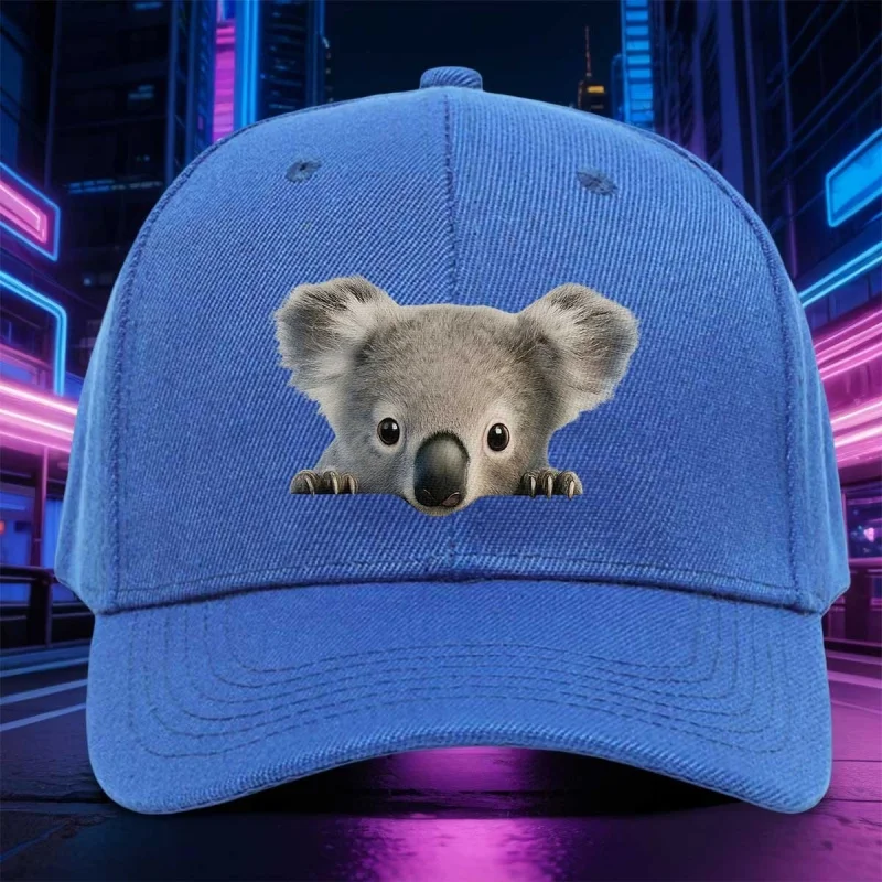 1pc of a Charming Koala Design Baseball Cap, a Lovely Animal Hat, Soft And Adjustable for Breathability