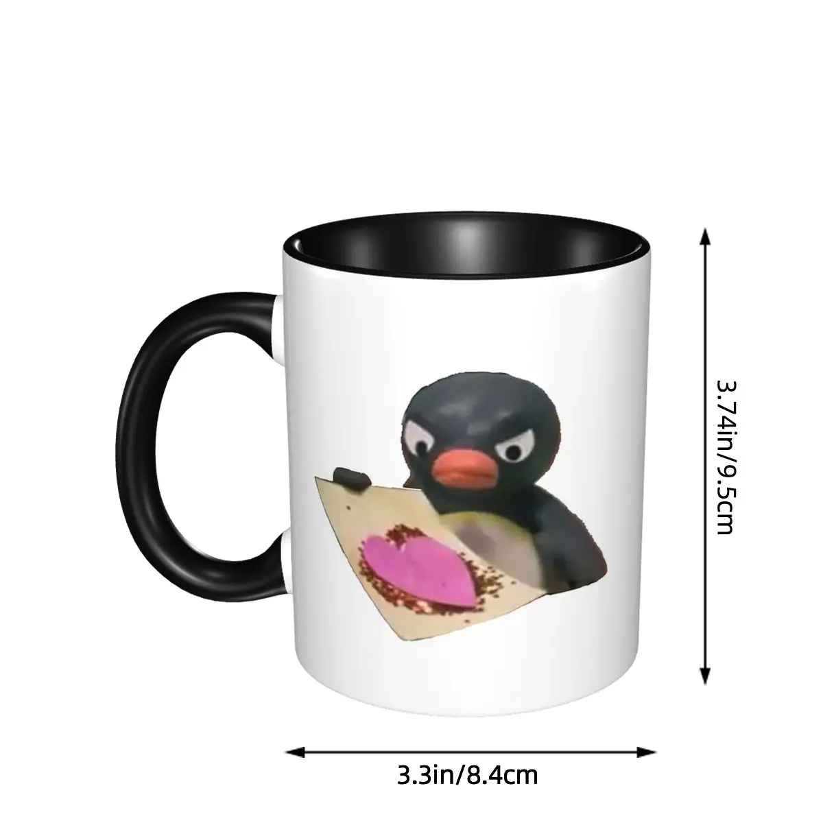 Pingu Heart Mood Mug Funny Ceramic Coffee Cups Tea Mugs Milk Cup Drinkware Gift for Friends