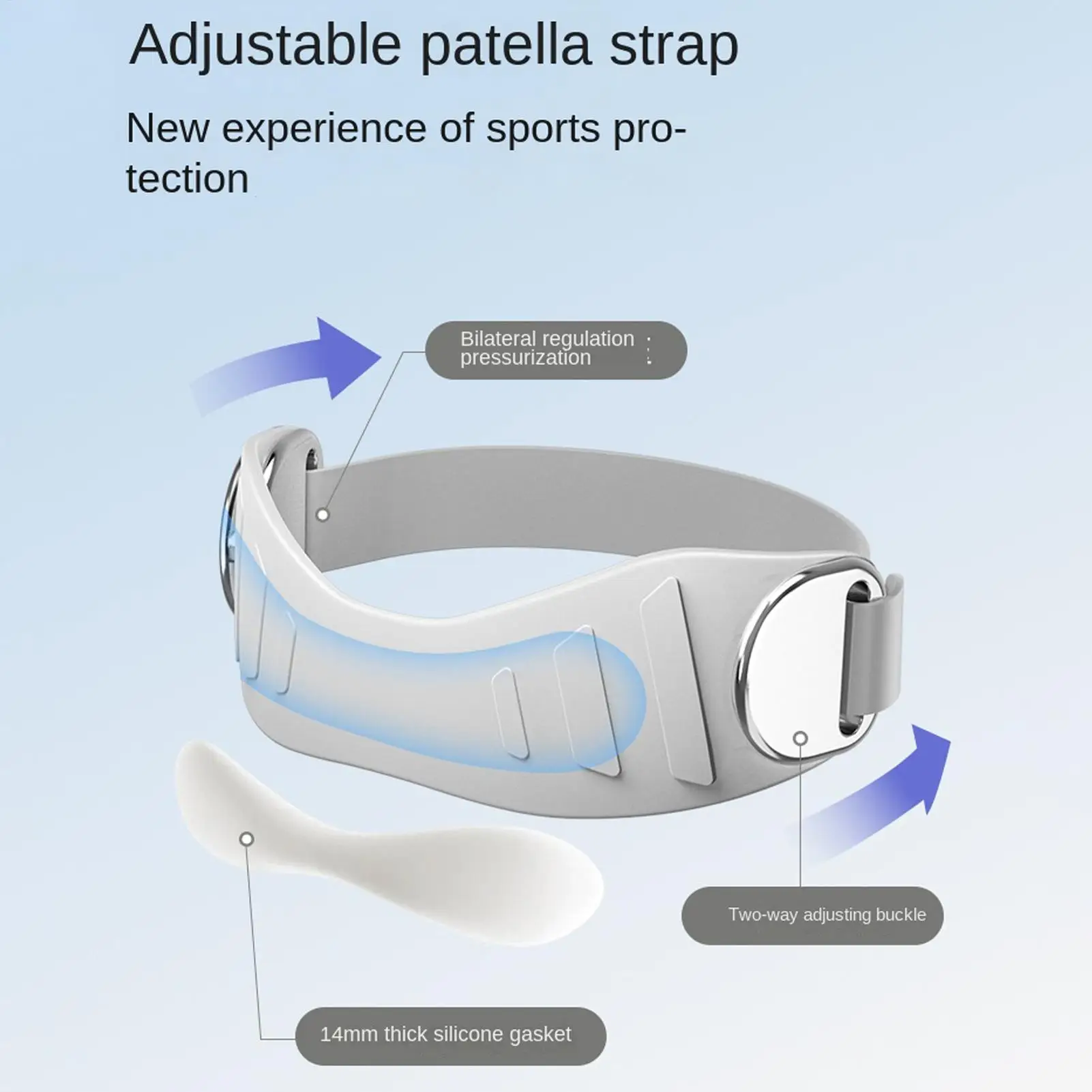 Patellar Tendon Straps Silicone V Shaped Adjustable Ergonomic Jumpers Knee Strap For Hiking Soccer Badminton Basketball Tennis