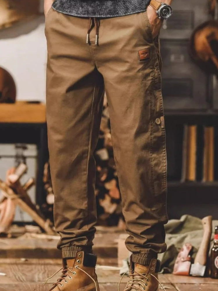 

Loose Biker Khaki Low Price Male Trousers Splicing Designer High Quality Fashion Cheapest Slacks Harajuku Long Men's Cargo Pants