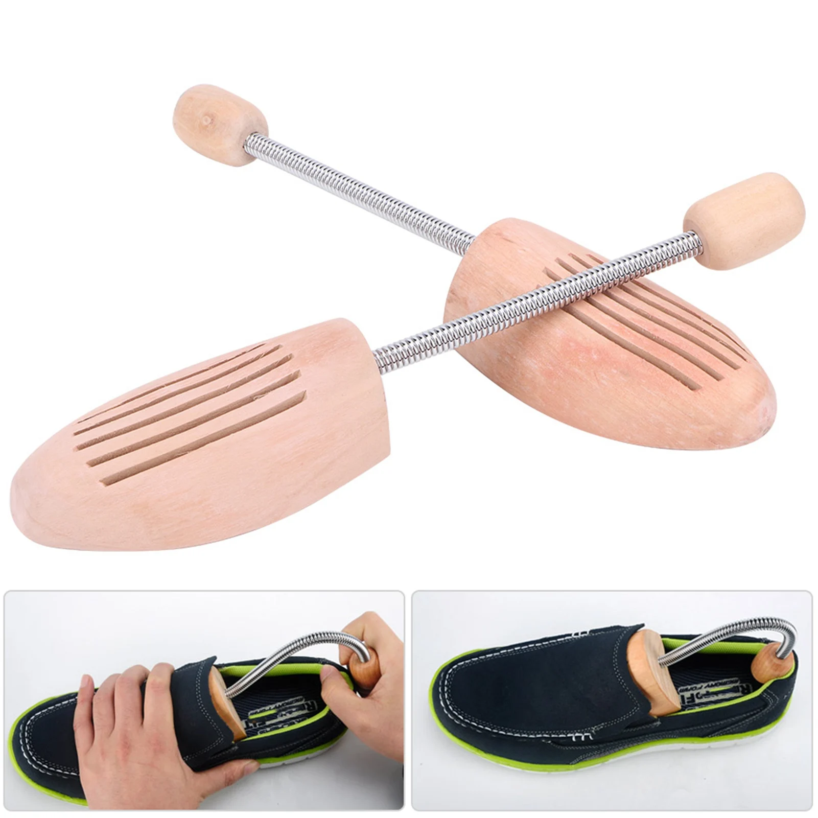 ZK20 2 Stuks Hout Anti Vervorming Anti Rimpel Vrouwen Mannen Schoen Boom Keeper Met Lente Kolom (39 40)