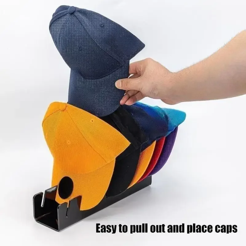 

Акриловая полка для хранения кепок с прорезями, подставка для бейсбольной кепки, контейнер для хранения кепок, домашняя организация хранения для спальни