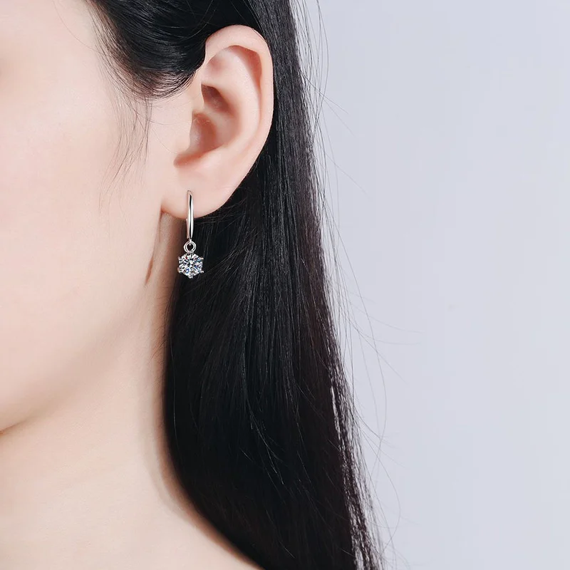 JoyceJelly 0.5 Carat Moissanite Earrings For Women Classic 925 Sterling Silver Jewelry Female Ear-Drops 100% Pass Diamond Test 5