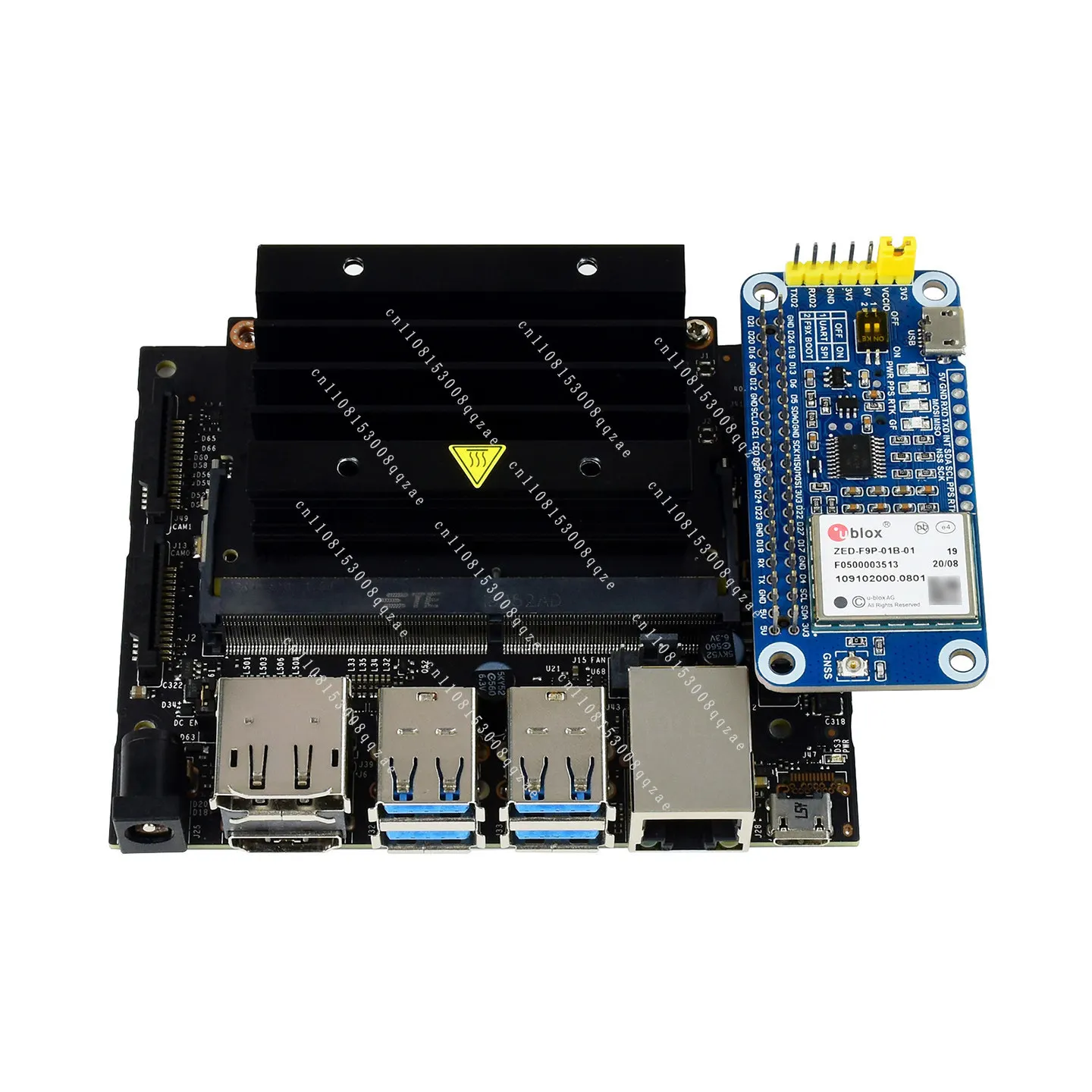 Suitable for Light Snow, Raspberry Pi ZED-F9P Cm Class GNSS Expansion Board, Multi-frequency RTK Differential GPS Module