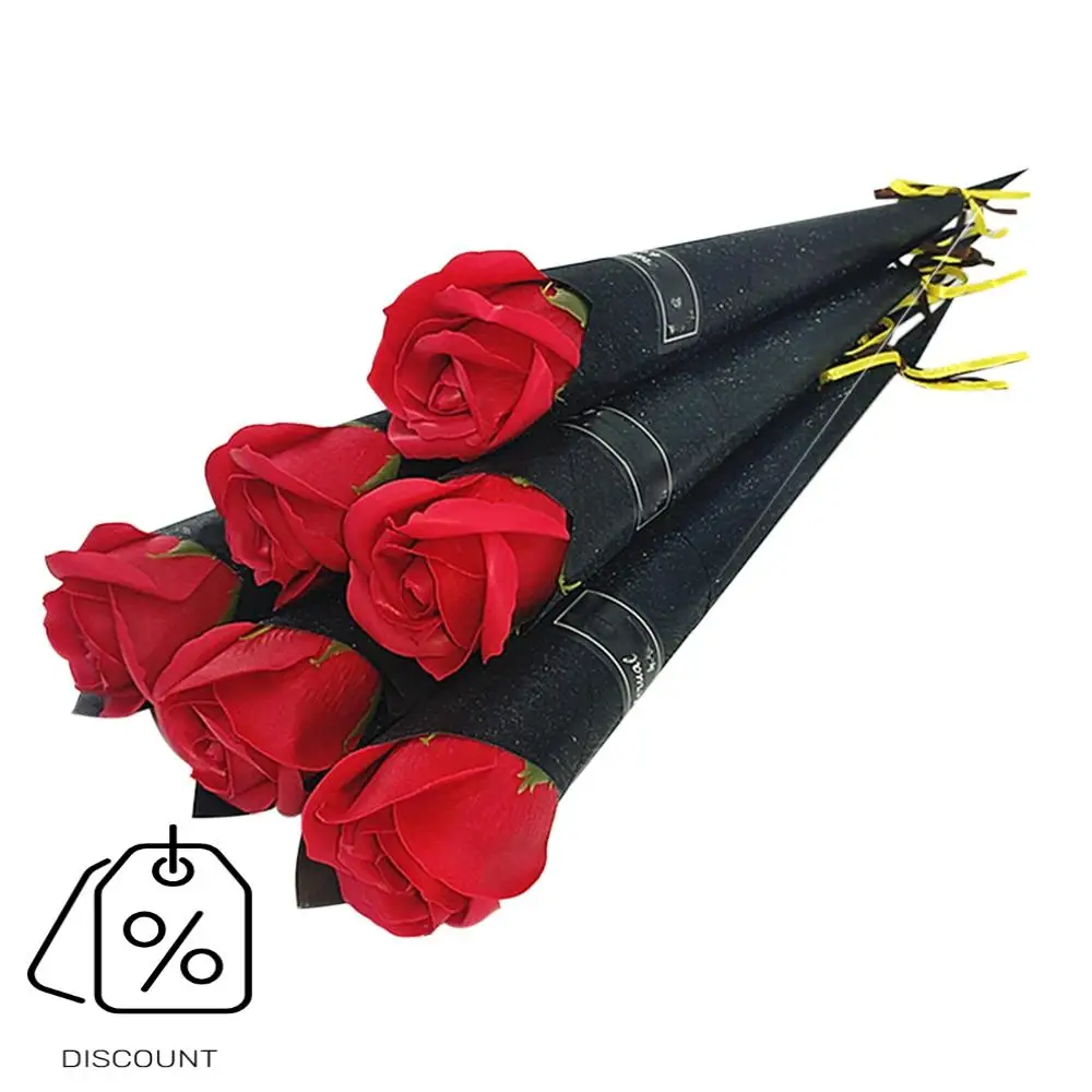 A83G-10 Buah Bunga Sabun Mawar Korea Simulasi Mawar Tunggal Hadiah Hari Valentine Bunga Sabun Buatan Tunggal Mawar Sabun