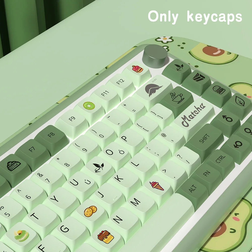

Matcha Theme XDA Profile PBT Keycaps Set for Mechanical Keyboard - Spanish Korean French German Portuguese Russian Japanese