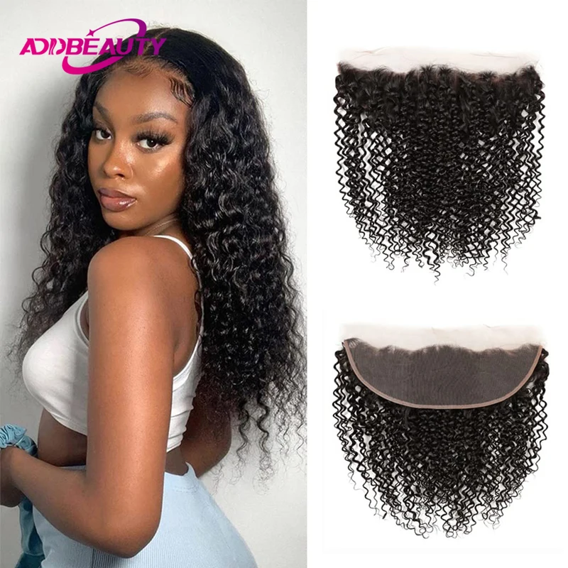 

13x4 Lace Frontal Closure Kinky Curly 5x5 Lace Frontal Closure Unprocessed Brazilian Hair HD Transparent Lace Closure Ear to Ear