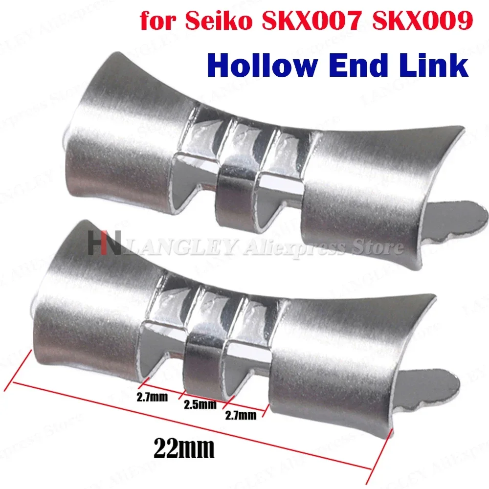 Curved End Link 20mm 22mm for Seiko SKX009 SKX007 SKX173/175 for Jubilee for Oyster Band Connector Stainless Steel Adapter 2pcs