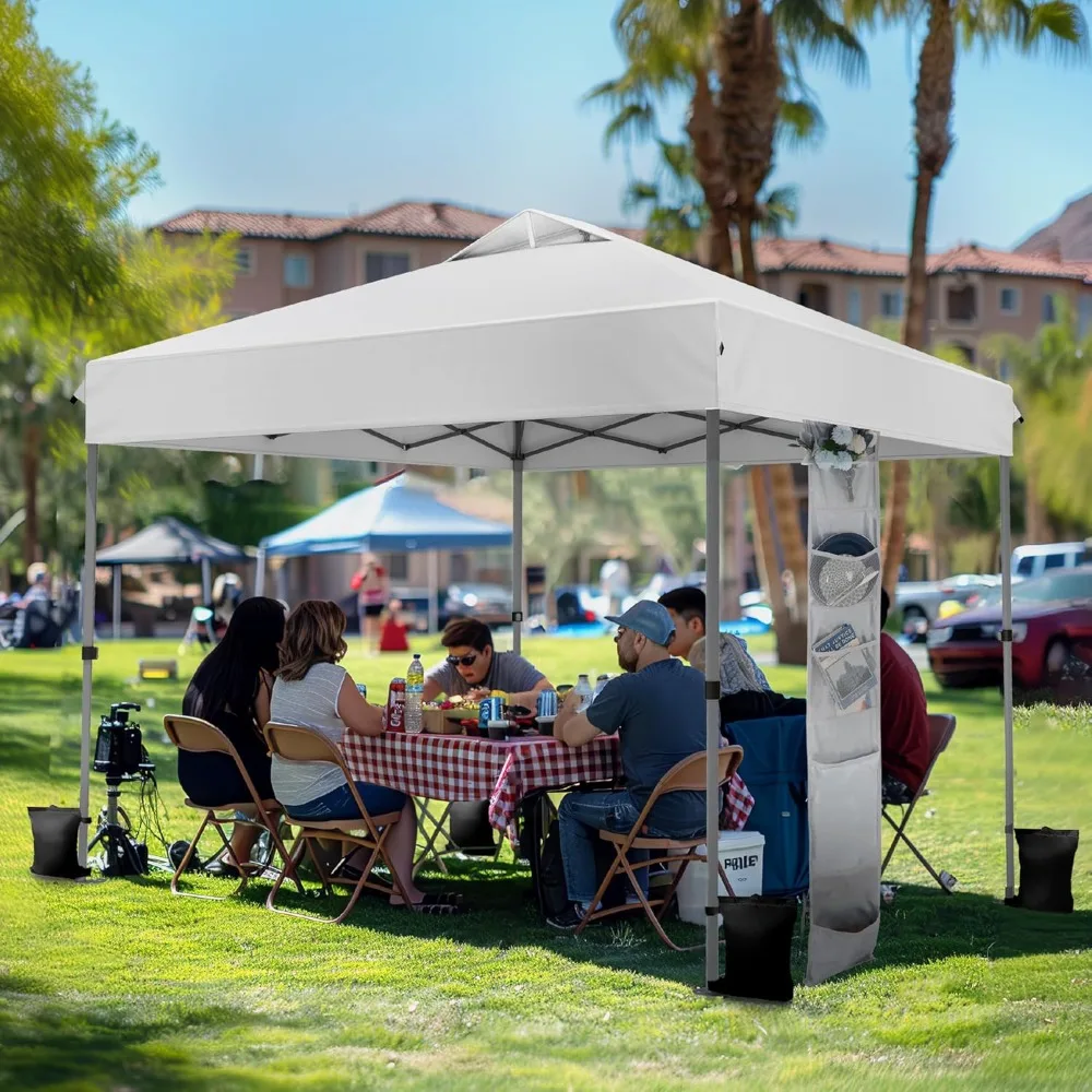 

10x10 Pop Up Canopy Tent, One Push Setup, Instant Shade Tent with Vented Roof for Beach & Events, Customized