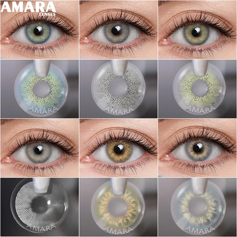 AMARA-lentes de contacto de Color Natural para ojos, 1 par, Belleza