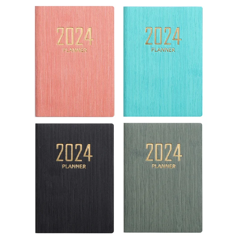 AED6-4Pcs 2024 Appointment Book & Planner - Jan. 2024 - Dec. 2024, Daily Hourly Planner 2024,Premium Paper