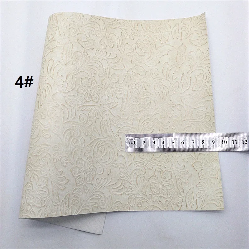 Tissel Glitter Vinyl Sheets Floral Embossed Faux Leather Suede Synthetic Fabric Weave Faux Vinyl For DIY 21x29CM Y487