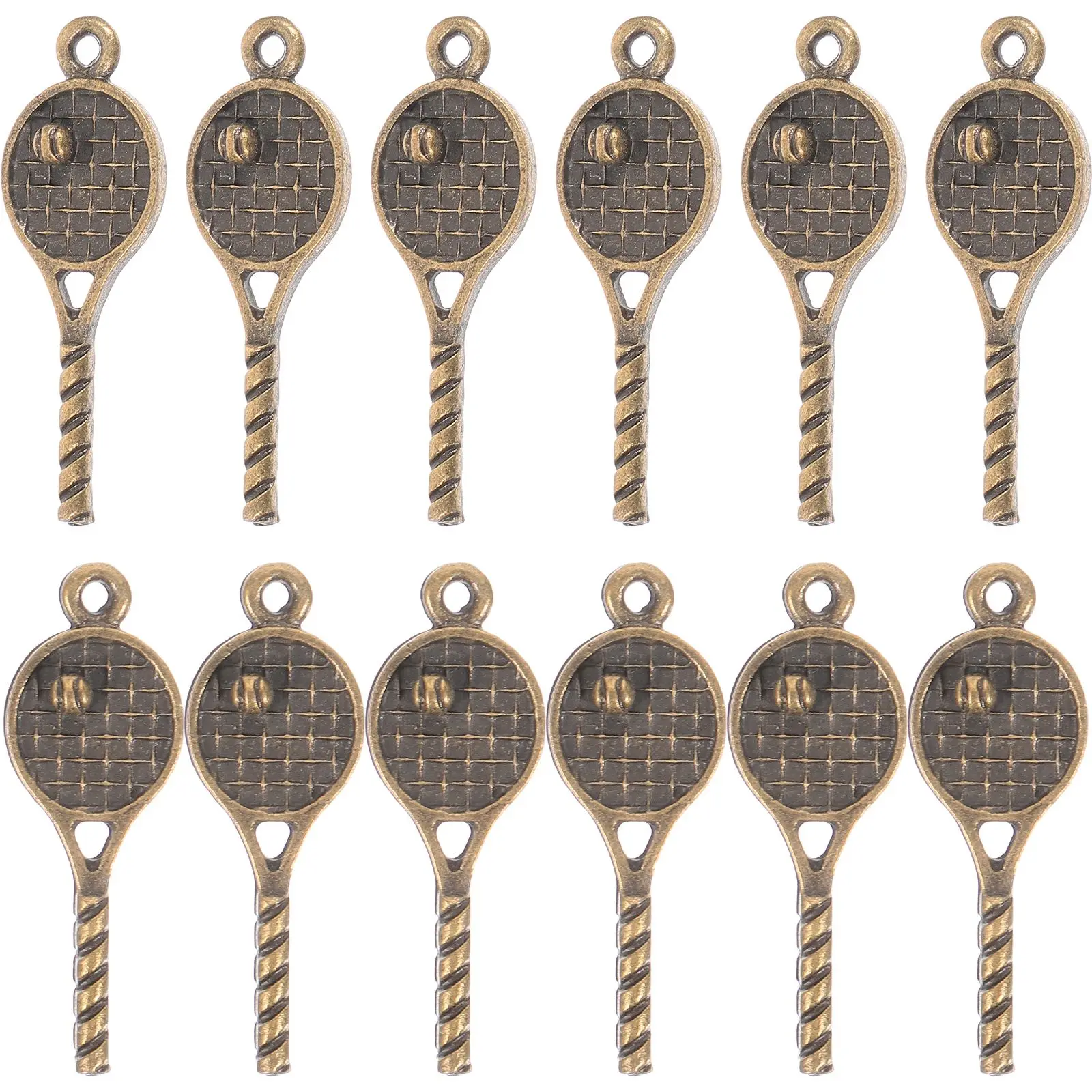 

18 Pcs Racquet Pendant Vintage Zinc Diy Pendant Alloy Jewelry Charms Bracelet Necklace Accessories Decorative DIY