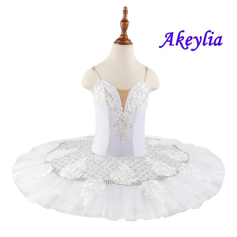 

White Swan ballet tutu pancake dress for girl pre-professional stage costumes tutu Children ballerina dance wear adult BLST20005