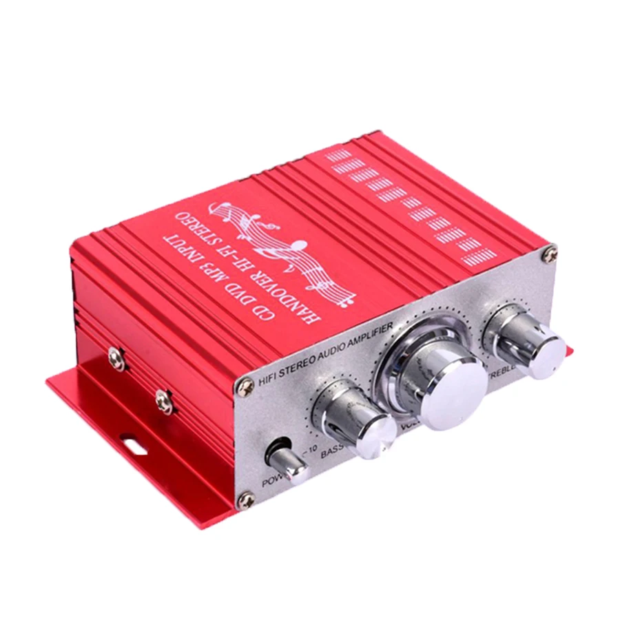 Mini Car / Arcade Game Amplifier, Motorcycle Home Boat Auto Stereo Audio, 2 Channel Digital Hi-Fi Amp Support CD DVD MP3 Input