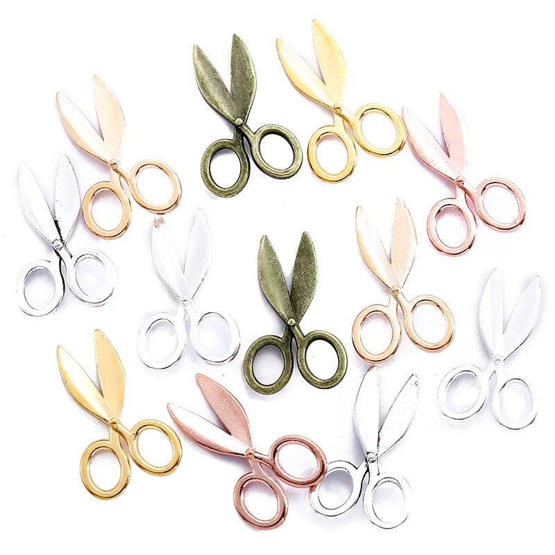50pcs 14*29 มม.ใหม่ 6 สีกรรไกร Charms จี้สําหรับเครื่องประดับ DIY ทําด้วยมือ Accessorie