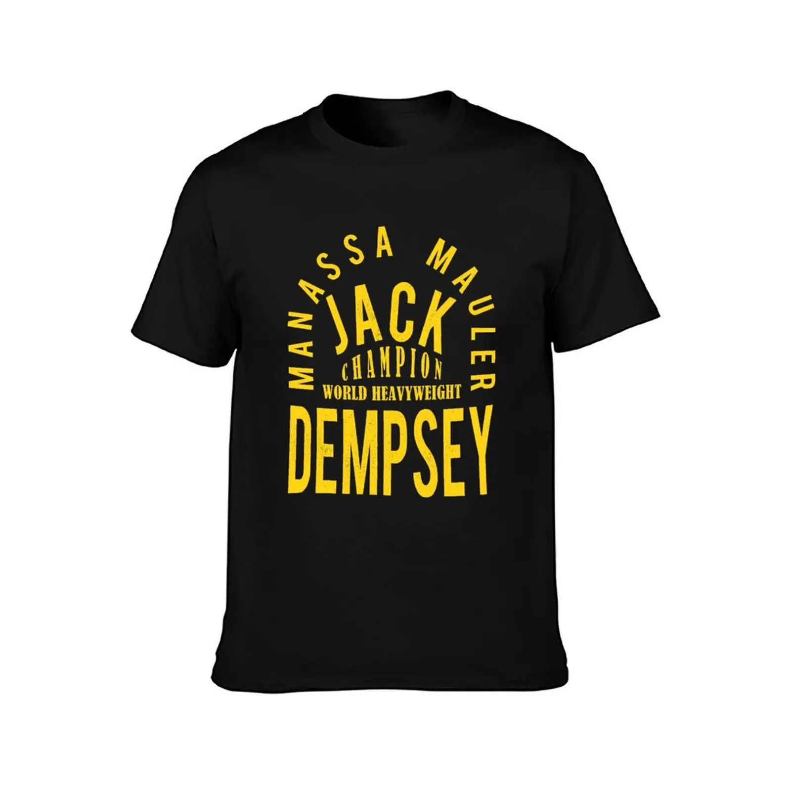 Jack Dempsey known as the Manassa Mauler in yellow T-Shirt Work Short Sleeve Cotton Top T-Shirt