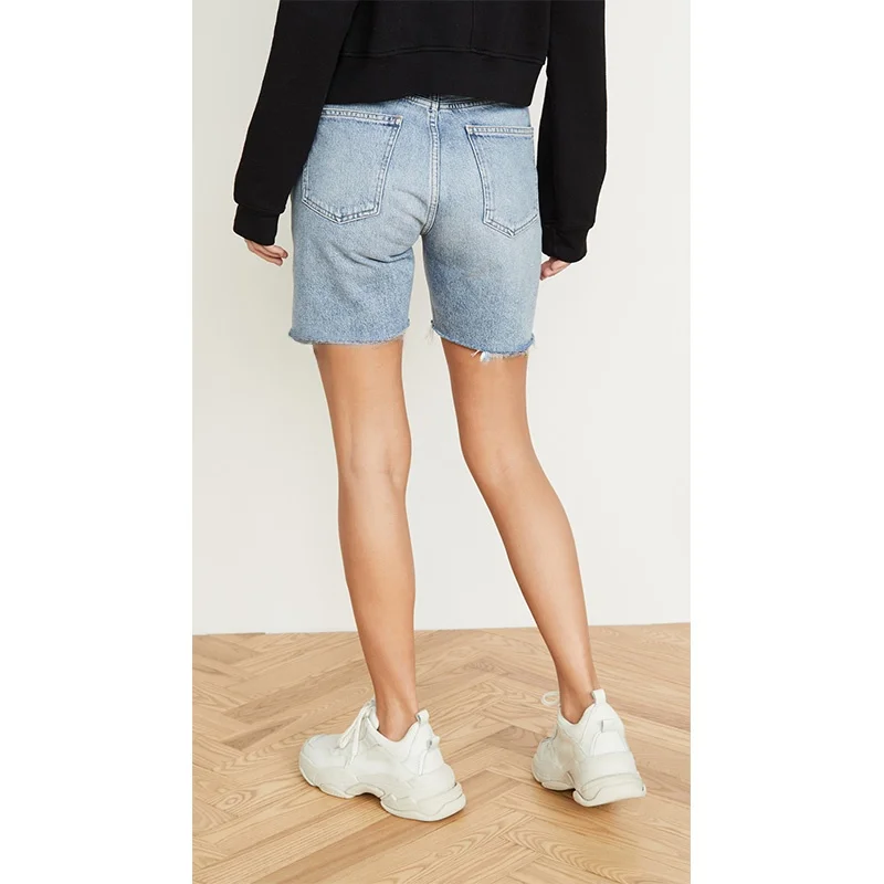 Sommer AG Hohe Taille Gerade Bein Distred Dünne Breite Bein Boyfriend Sle Retro Denim Jeans frauen Faion Casual Wear