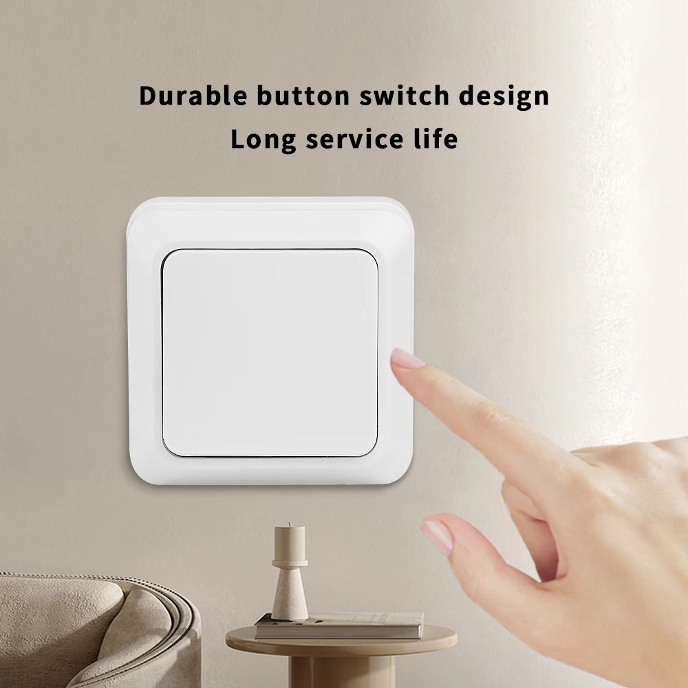 White Button Light Switch Wall Mounted