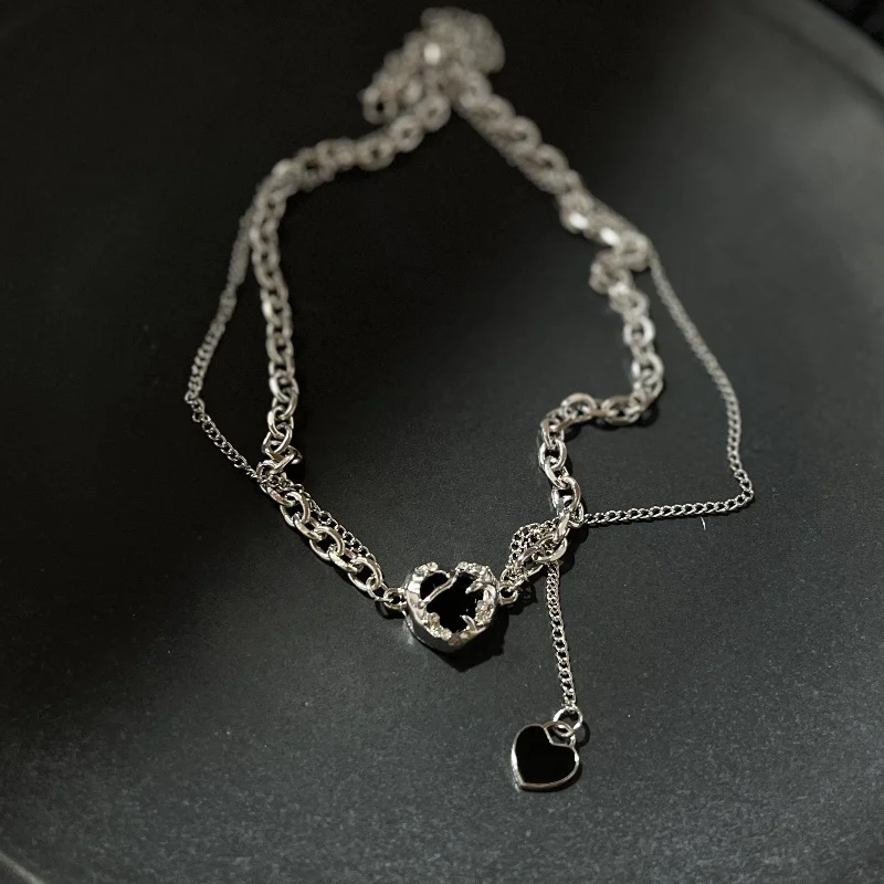 Kpop Y2K Goth Harajuku Vintage Cute Butterfly Bowknot Heart Choker Necklace Egirl Aesthetic 2000s EMO Grunge Jewelry Accessories