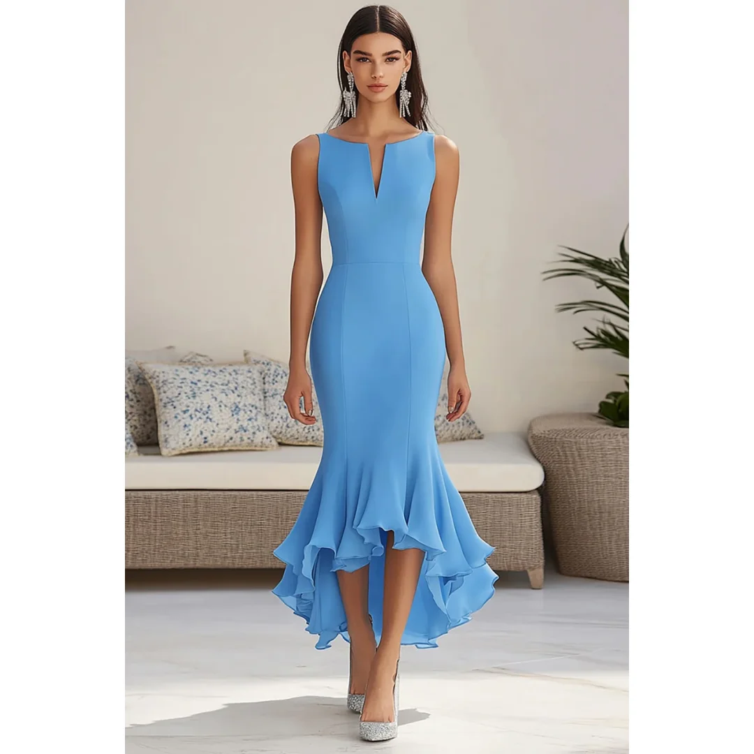 

Mina Ruffle Edge Women's Elegant Dresses for Special Occasions Customized Sleeveless Tight Luxury Party Dress High and Low 2025