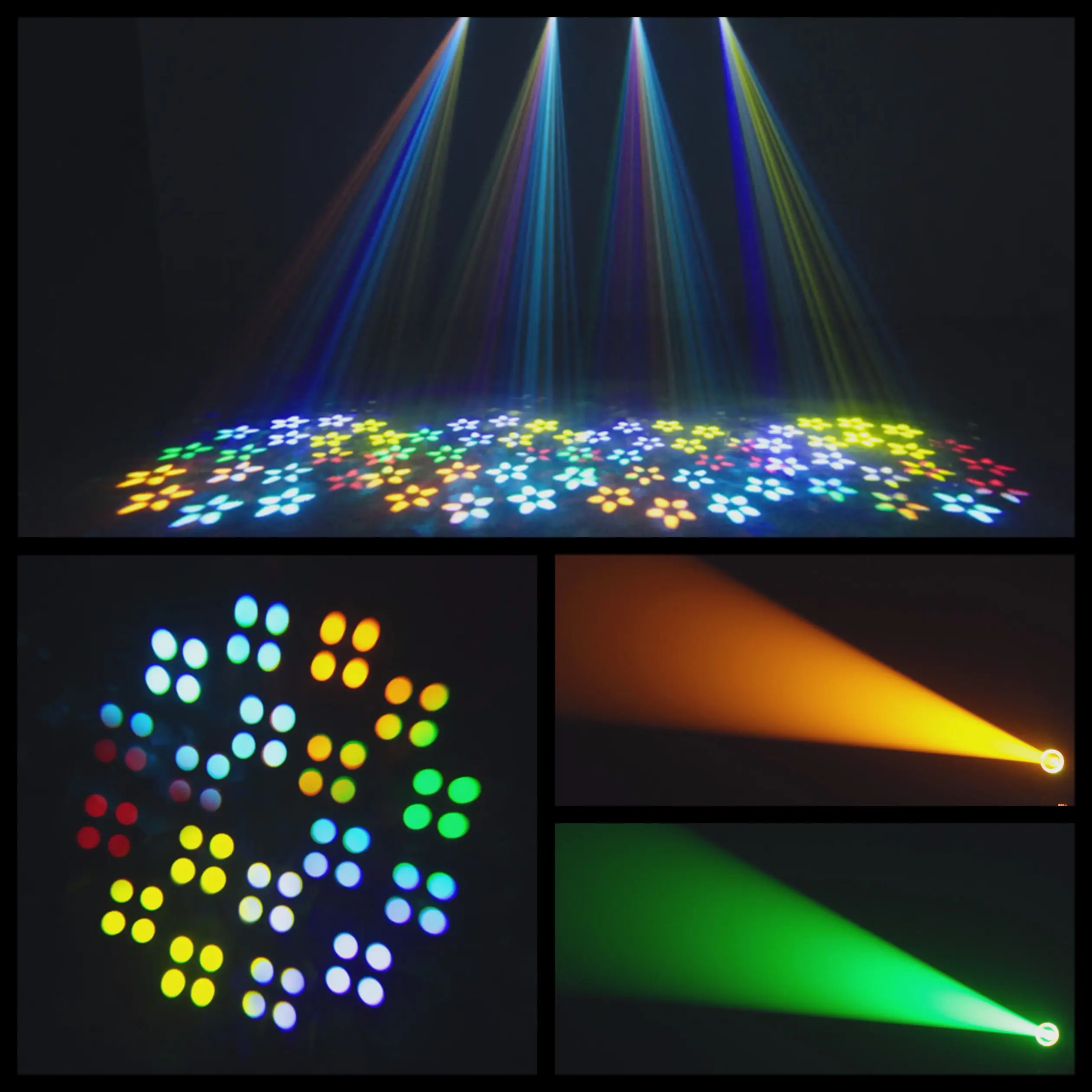 120W LED DJ Light Heads 7 Colors 11 Patterns DMX512 Sound Control 540° Rotation Rainbow Effects for Audience and Party Club Bar