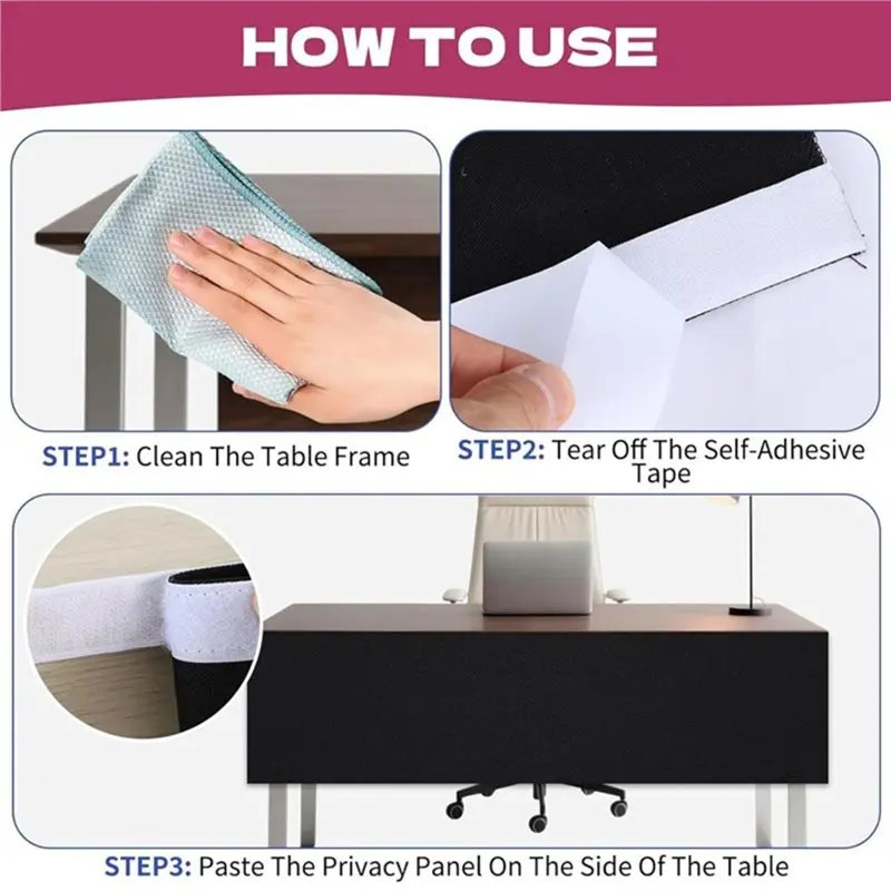 SHGO-2-In-1 Desk Privacy Screen & Organizer - Self-Adhesive, Foldable Workstation Blocker (60X28