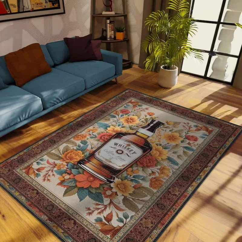 Floral Pattern Printed Decoration Living Room Carpets Home Large Area Bedroom Plush Rug Retro Fluffy Floor Mats Ковер Tapis 러그