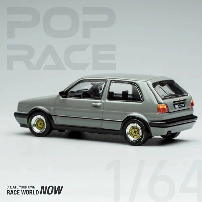 

POPRace 1:64 модель автомобиля из сплава VW Golf GTI MK2 открытые задние ворота 1986-серый