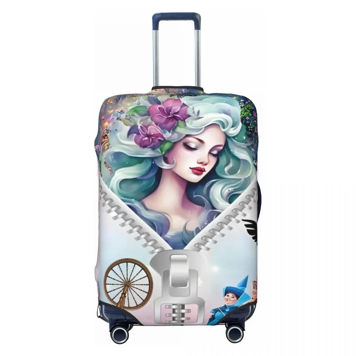 

Snow White Princess Cinderella Suitcase Cover Holiday Strectch Luggage Case Travel Protection