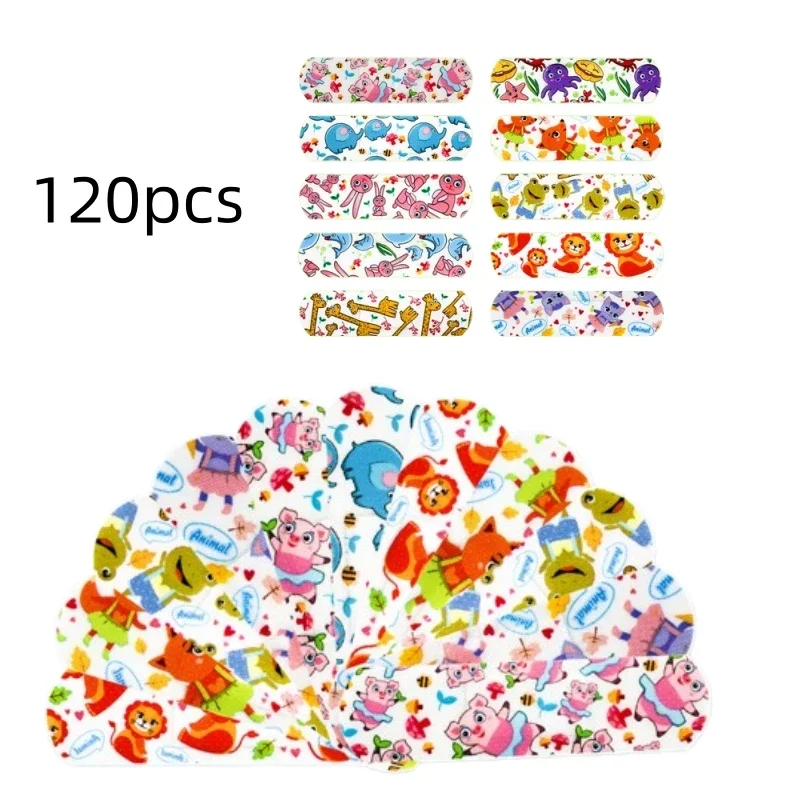 

120pcs Cartoon Children Band Aid Waterproof Breathable Adhesive Bandages First Aid Emergency Hemostatic Sterile Stickers for Kid