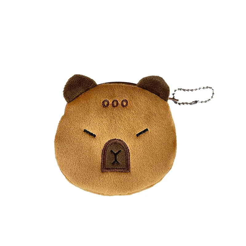 Tas penyimpanan Earphone Capybara Fashion lucu tas koin Capybara kreatif kartun gantungan kunci dompet koin portabel hadiah liontin