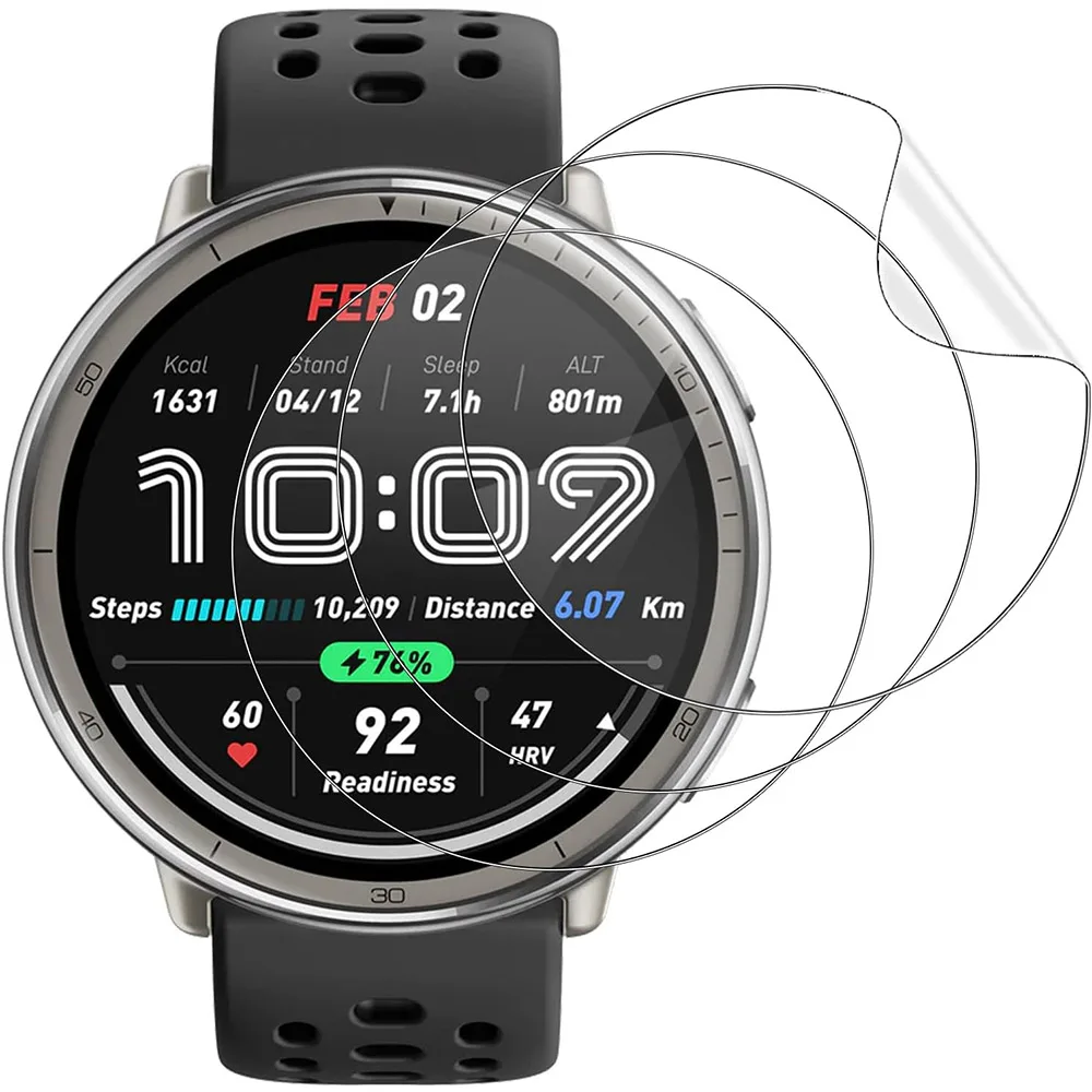 3pcs Ultra-thin Transparent Hydrogel Film For Huami Amazfit Active 2 Watch Protective Films Cover For Amazfit Active 2 image 6