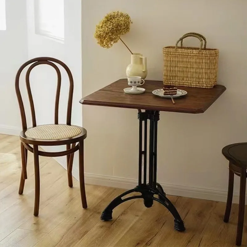 Mid Century Rattan Chair,French Style Solid Wood Dining,Thonet Type Cane Back Chair,Vintage Woven Seat for Kitchen Cafe Home